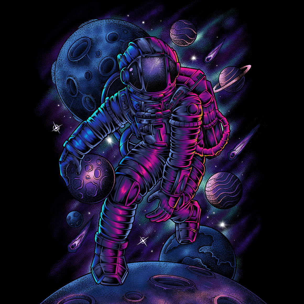 Astronaut Basketball Print Baby Boy T-Shirt & Shorts Set