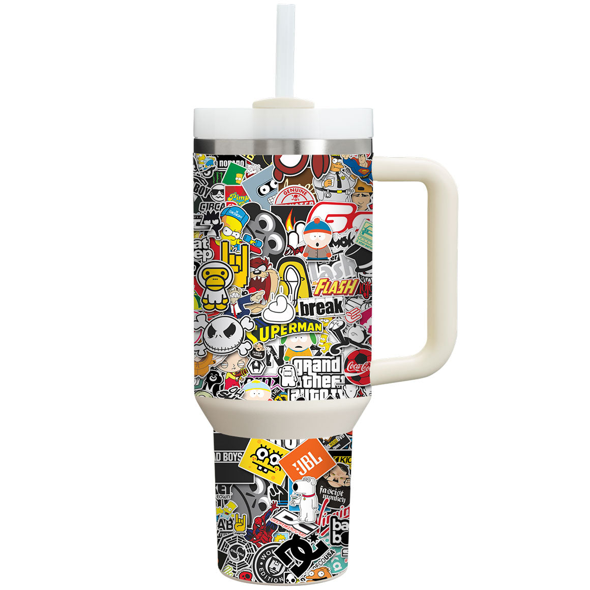 acrylic skins for tumblers Stanley Personalized Tumbler Designer Series Skins, StickerBomb / Matte / 40 oz