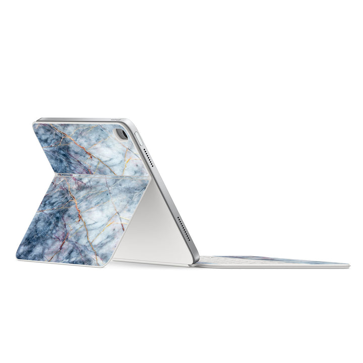 Magic Keyboard Folio for iPad (Gen 10) Marble Series Blue Gold Skin