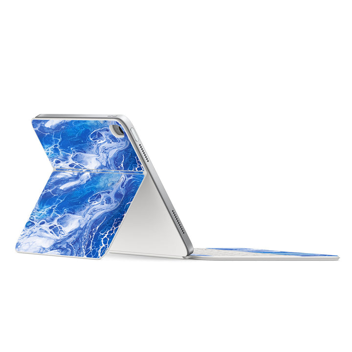Magic Keyboard Folio for iPad (Gen 10) Oil Paint Series Blue Waves Skin