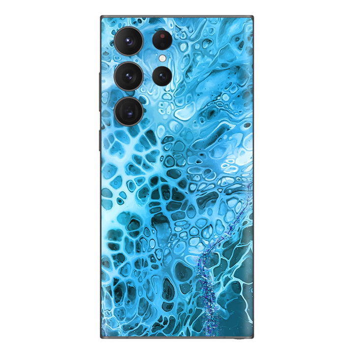 Galaxy S23 Ultra Oil Paint Series Teal Waves Skin