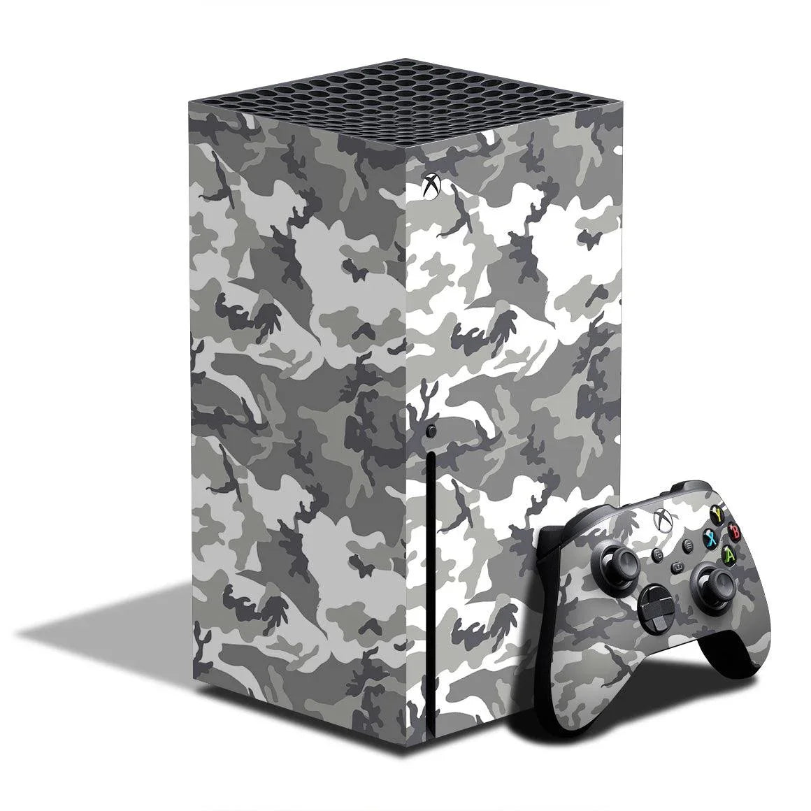 Grey Camo Protective Skin Decal For Xbox One Console - Vinyl Sticker Wrap Full Coverage