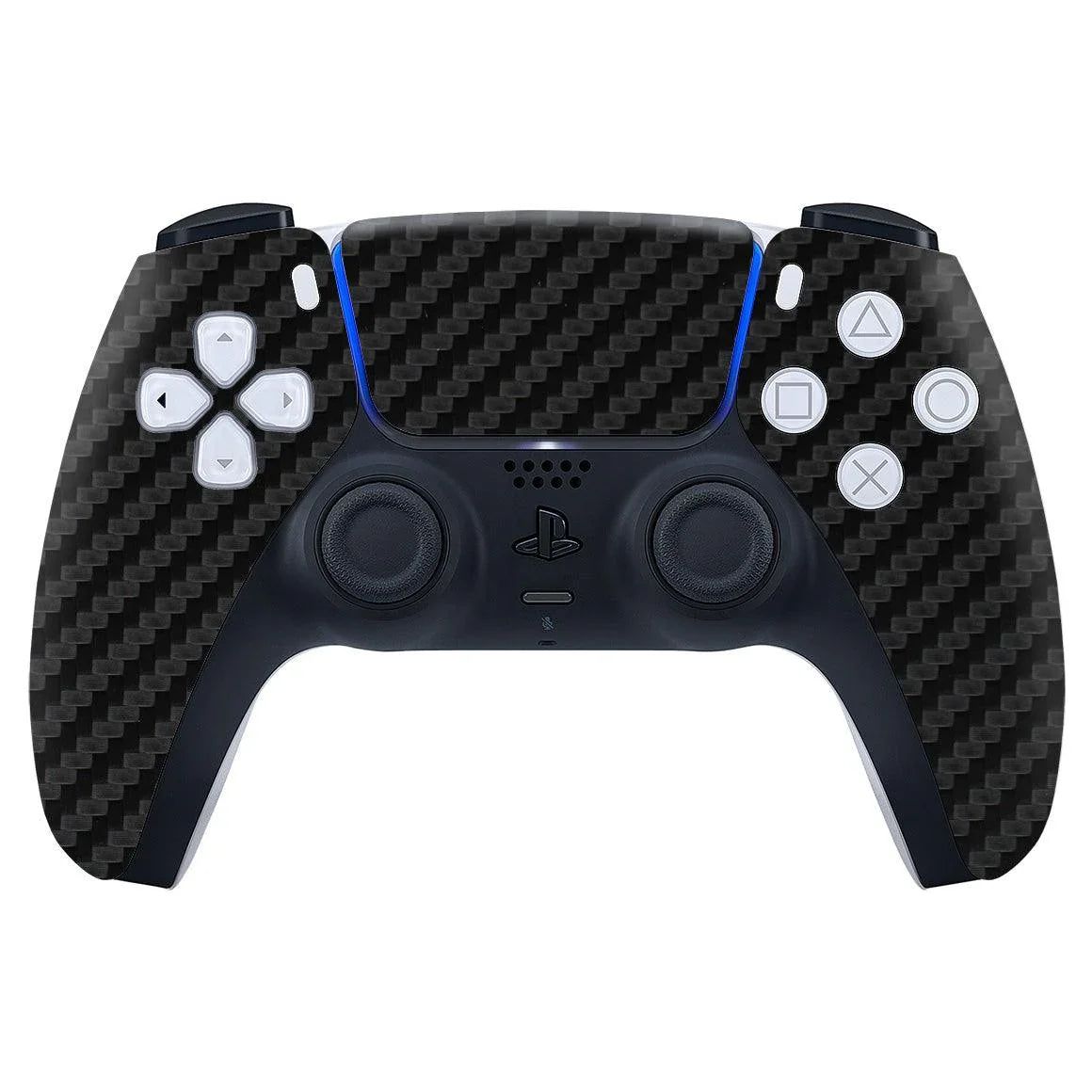 PS5 DualSense controller with a Carbon Series skin