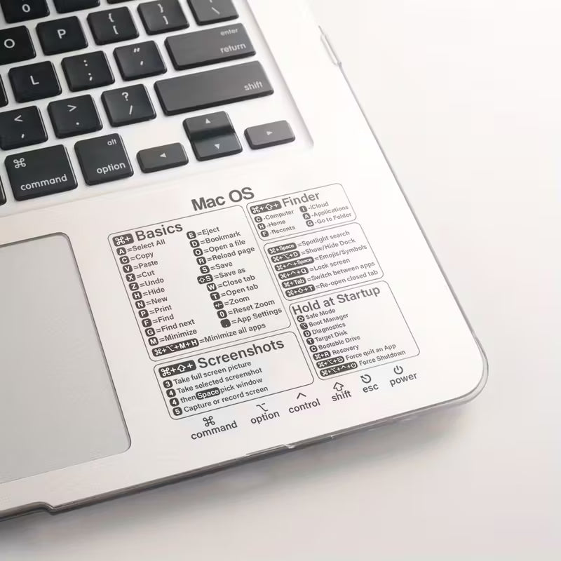 Mac OS Quick Reference Keyboard Shortcut Stickers
