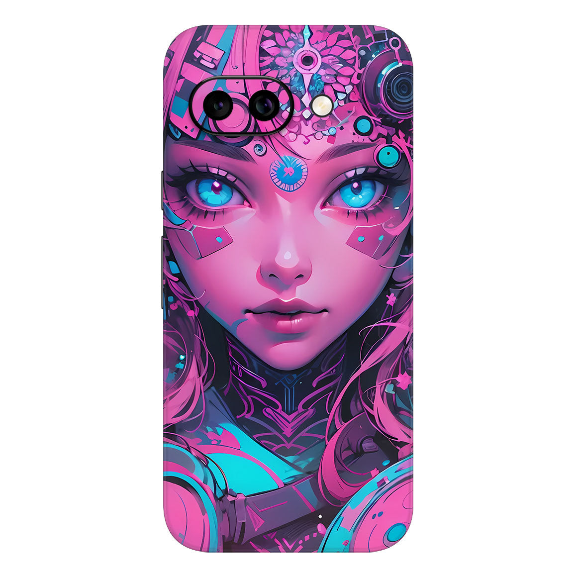 Pixel 9a AI Art Series Robo Girl Pink Skin