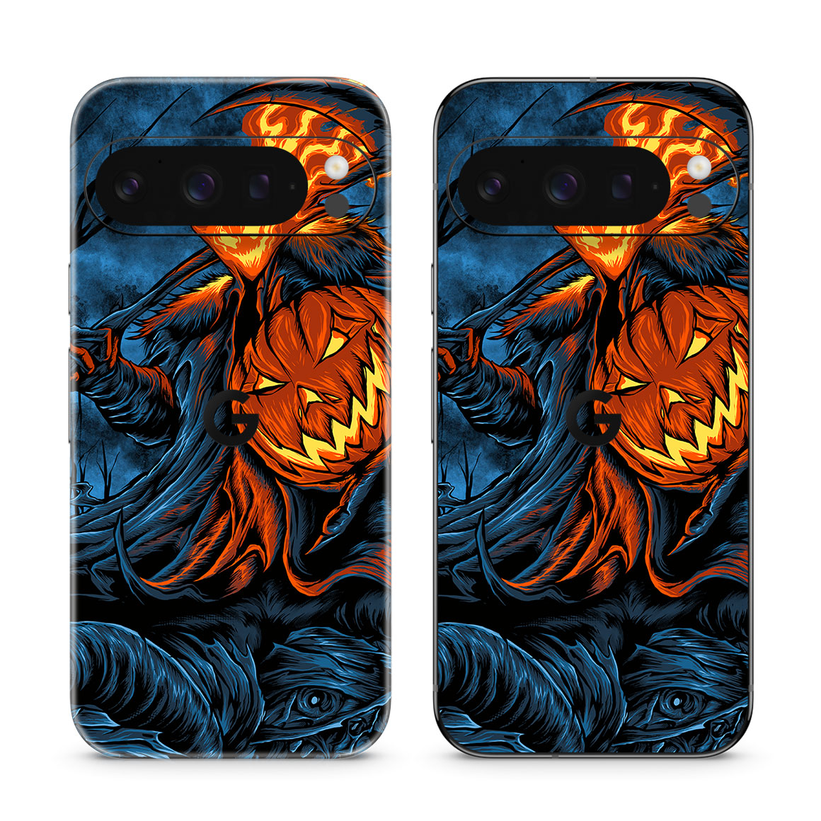Pixel 10 Pro Artist Series Flaming Pumpkin Skin