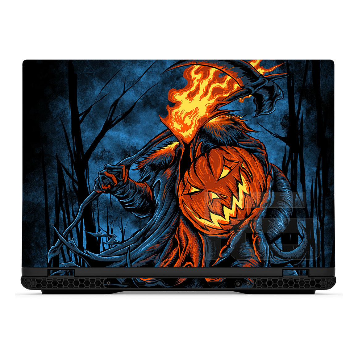 Alienware m16 R2 Artist Series Flaming Pumpkin Skin