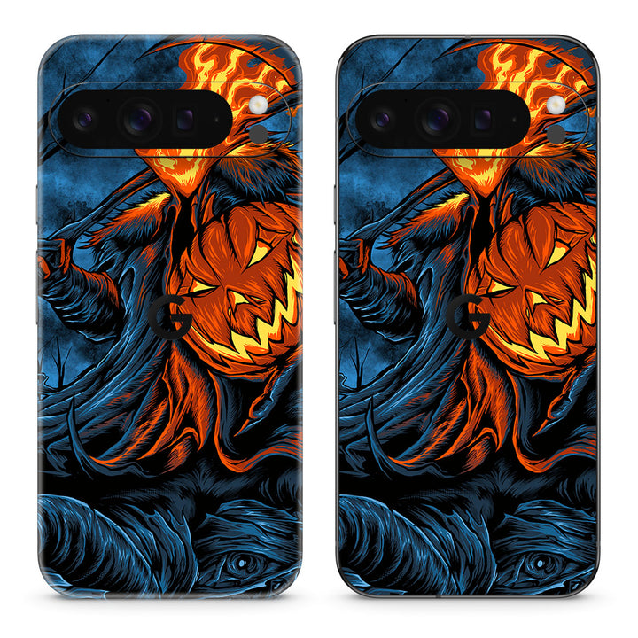 Pixel 10 Pro XL Artist Series Flaming Pumpkin Skin