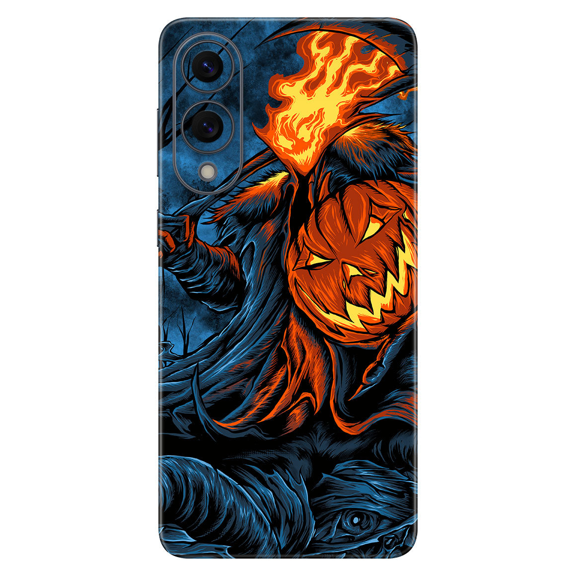 Galaxy S25 Edge Artist Series Flaming Pumpkin Skin