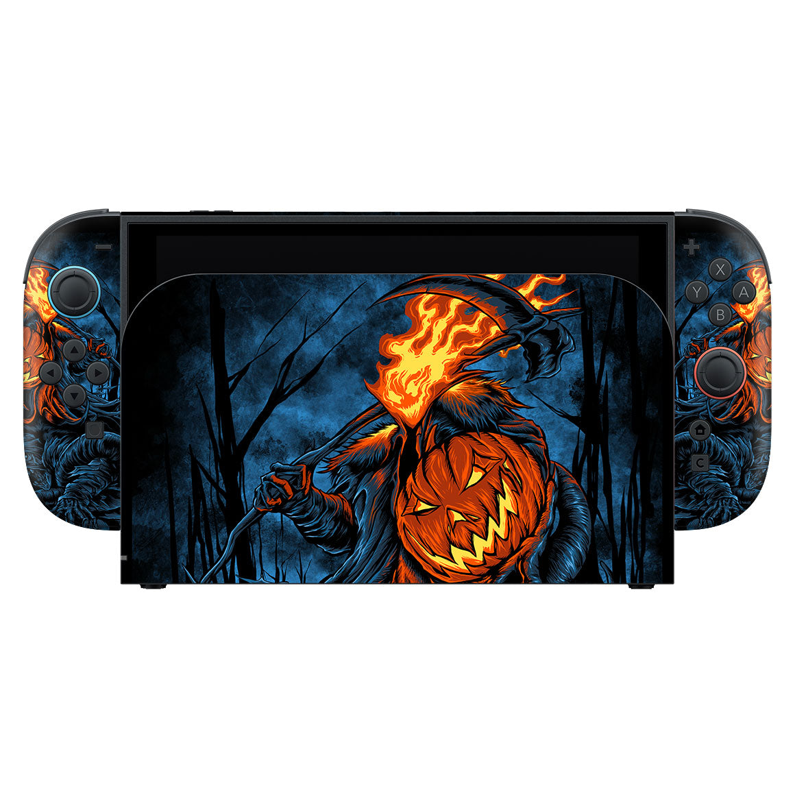 Nintendo Switch 2 Artist Series Flaming Pumpkin Skin