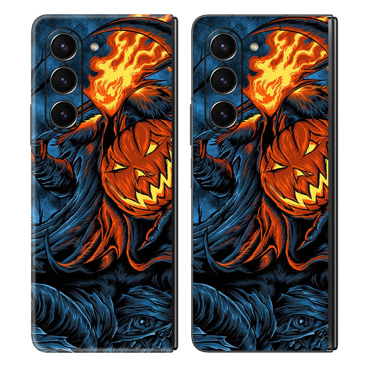 Galaxy Z Fold 5 Artist Series Flaming Pumpkin Skin