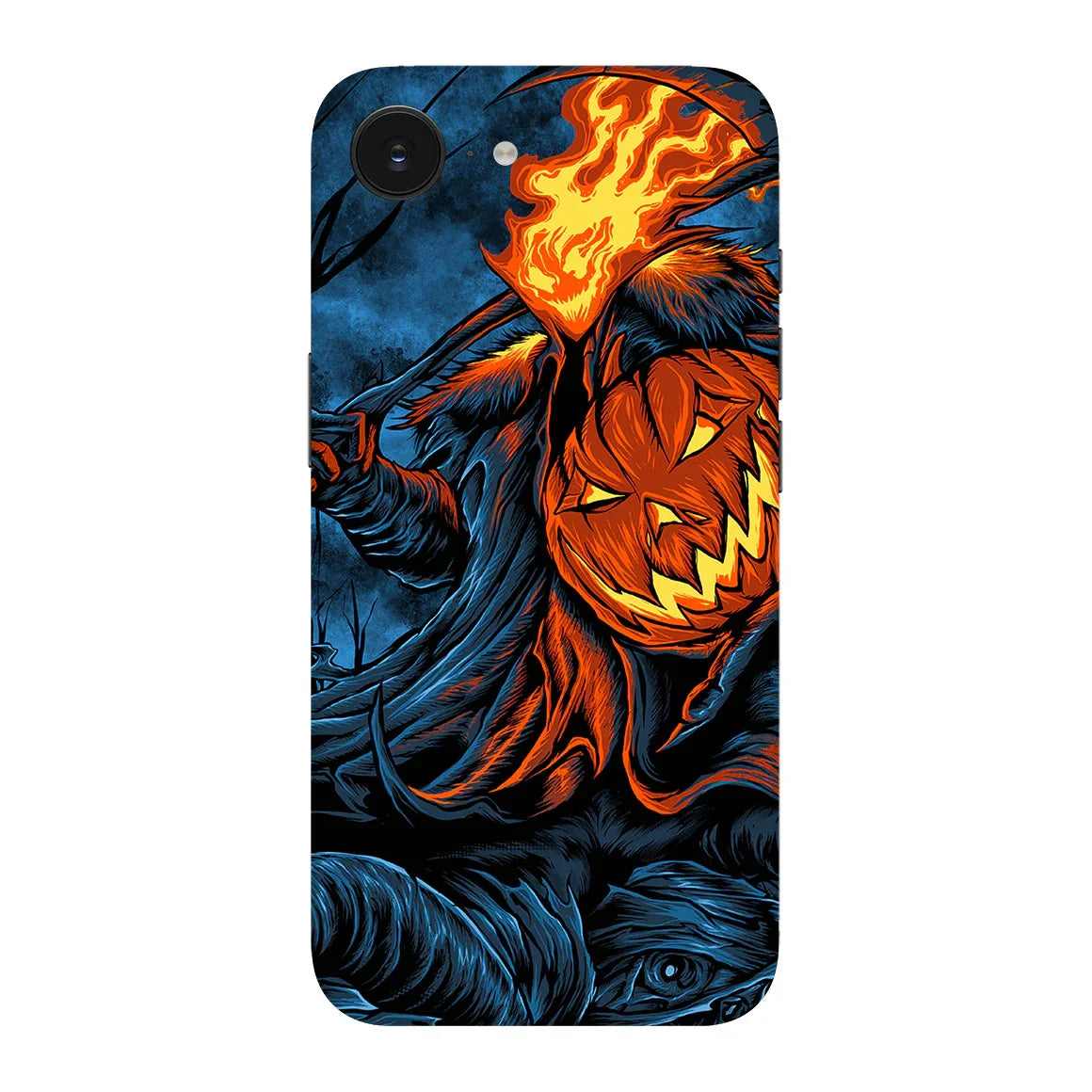 iPhone 16e Artist Series Flaming Pumpkin