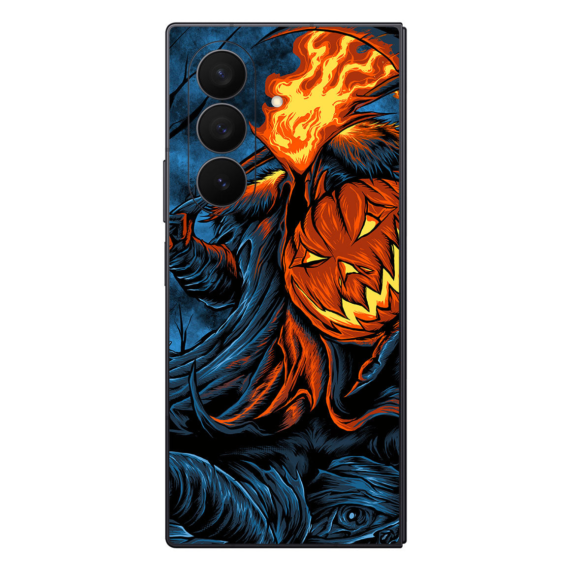 Galaxy Z Fold 7 Artist Series Flaming Pumpkin Skin