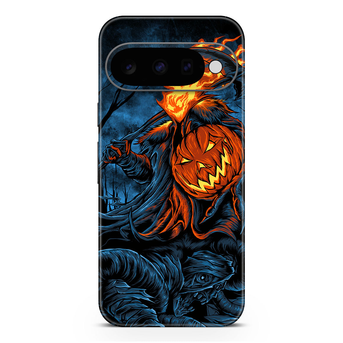 Pixel 11 Artist Series Flaming Pumpkin Skin