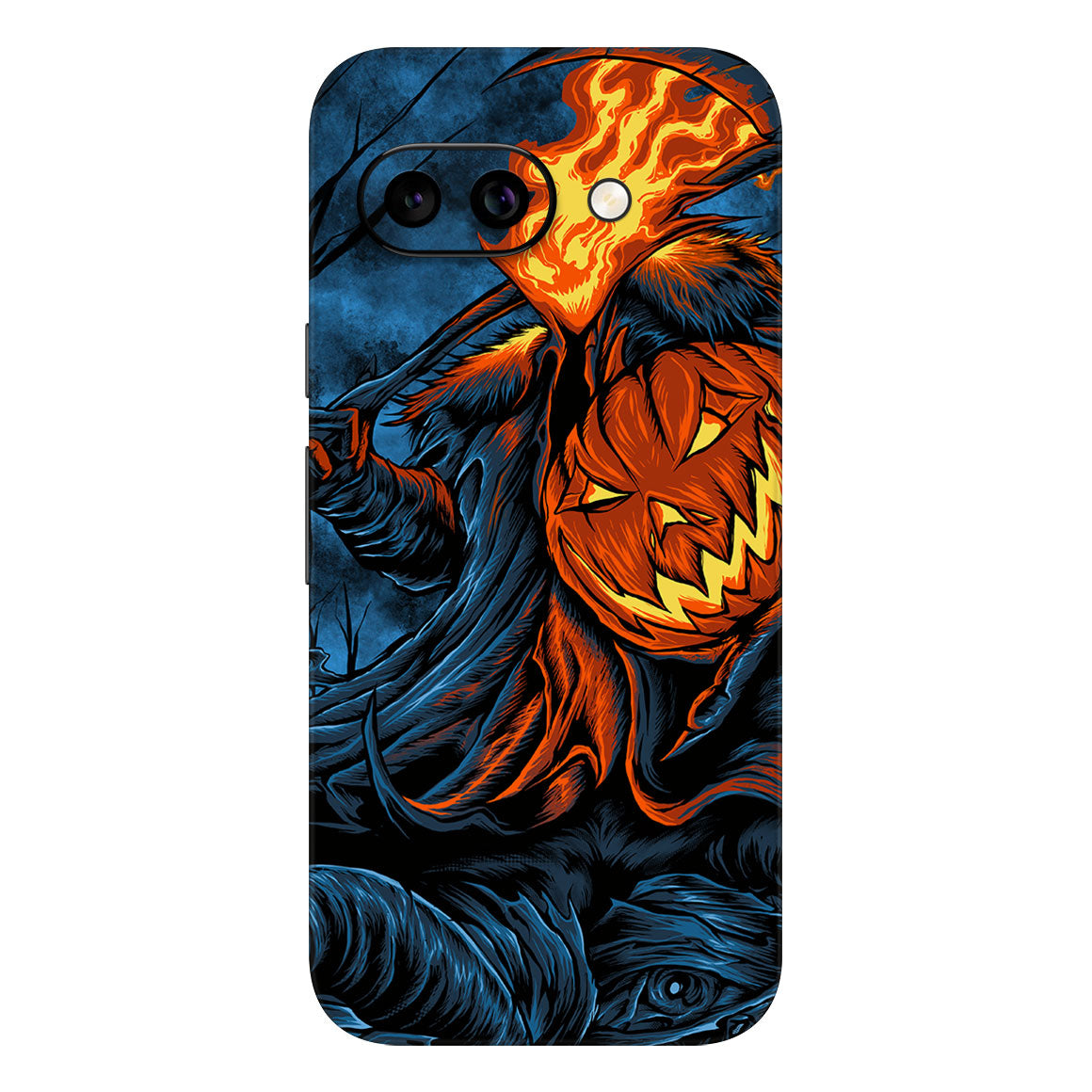Pixel 9a Artist Series Flaming Pumpkin Skin