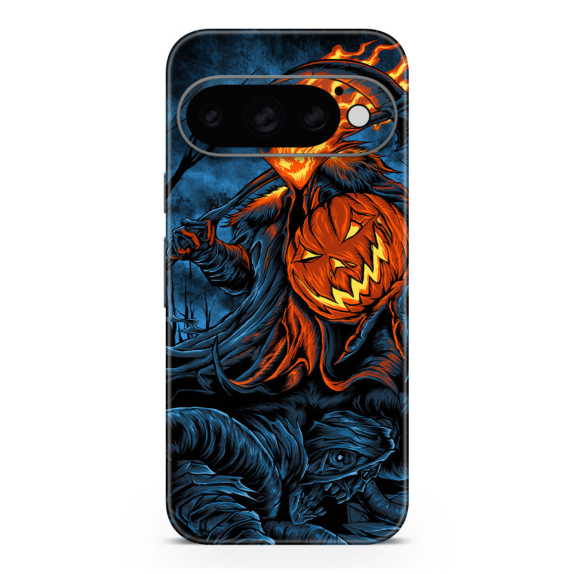 Pixel 11 Pro Artist Series Flaming Pumpkin Skin