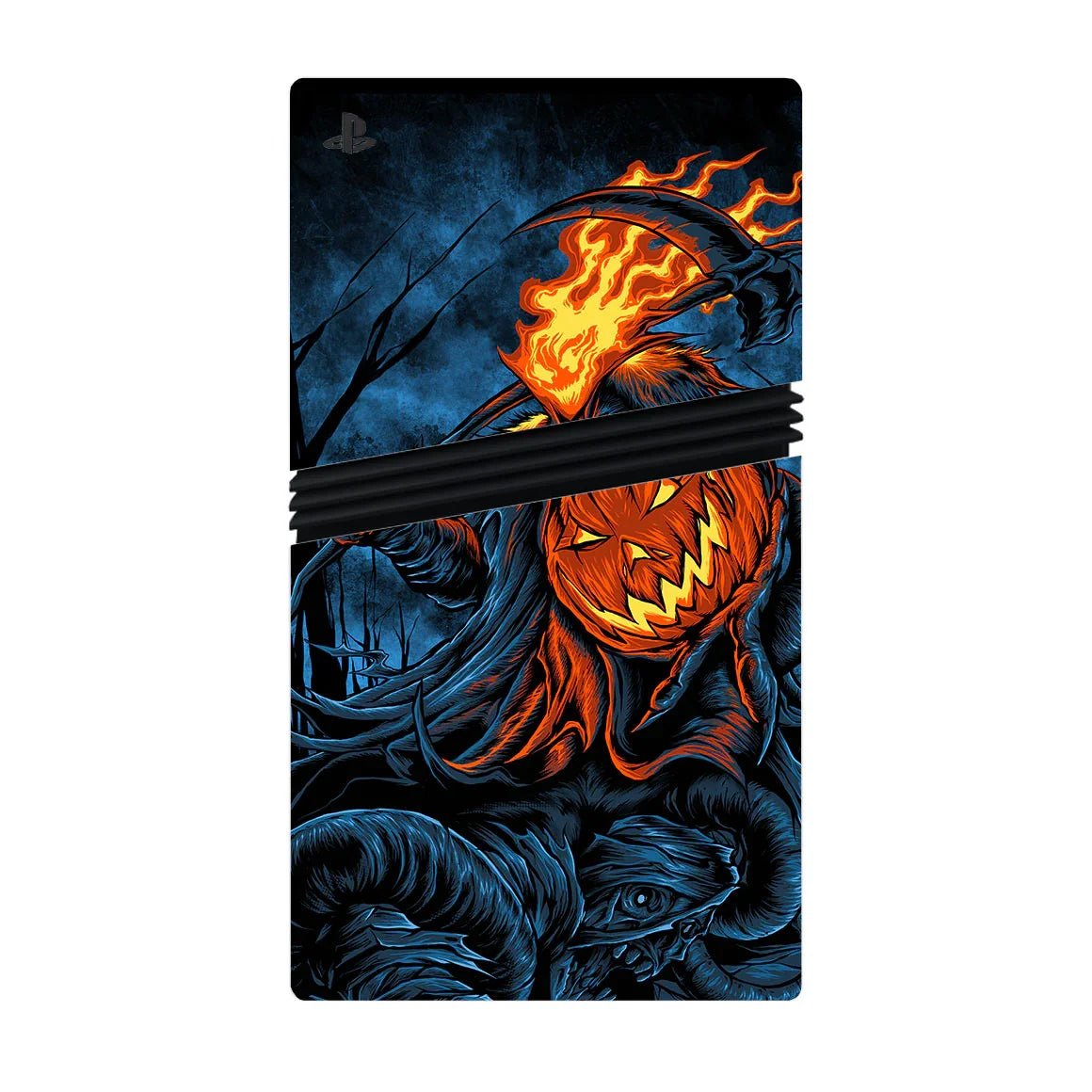 Playstation 5 Pro Artist Series Flaming Pumpkin Skin