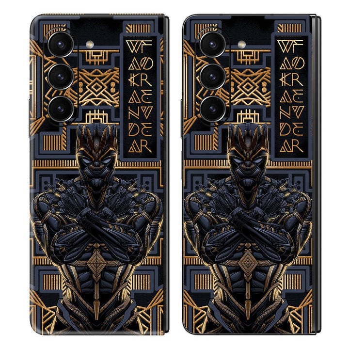 Galaxy Z Fold 5 Artist Series Gold Panther Skin