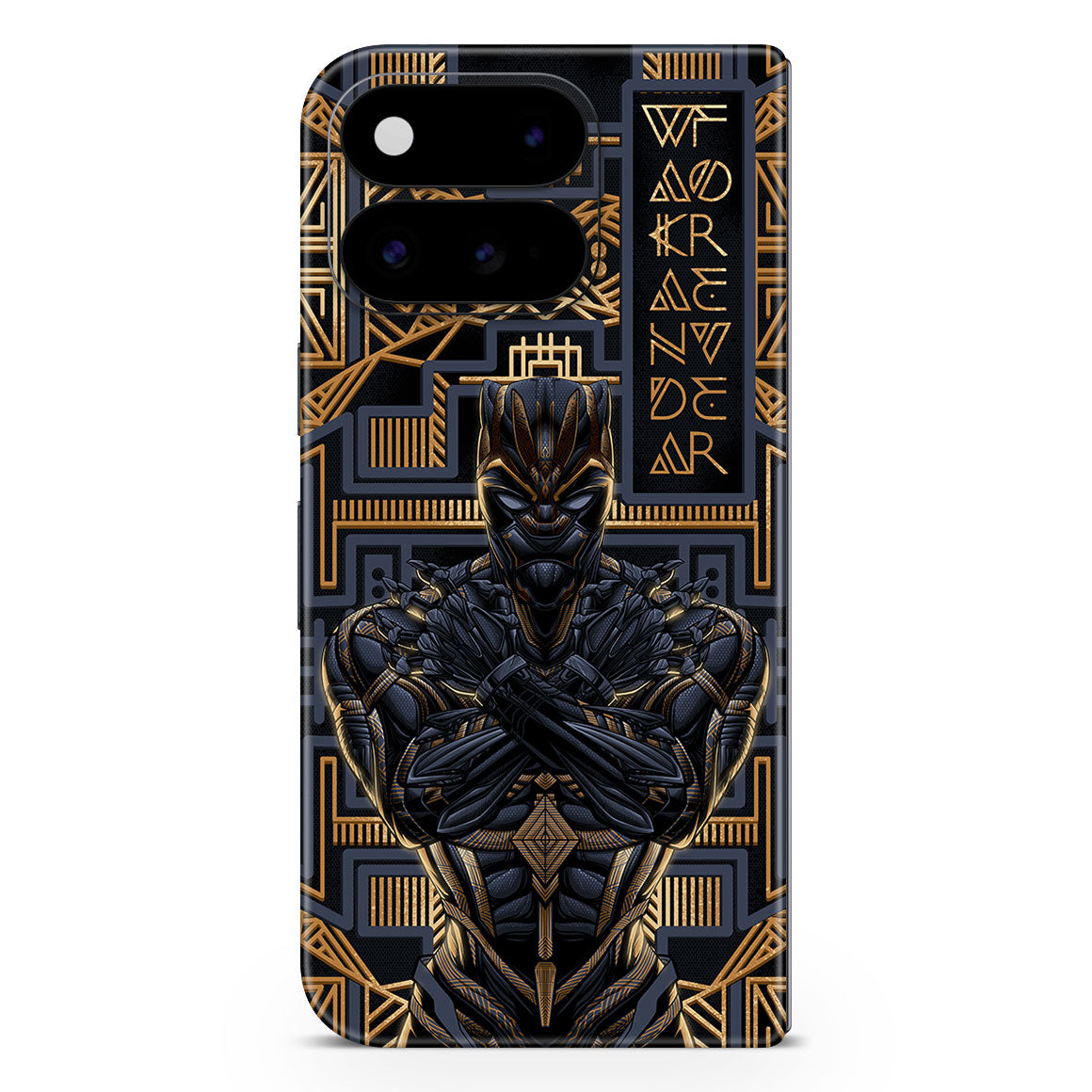 Pixel 11 Pro Fold Artist Series Gold Panther Skin