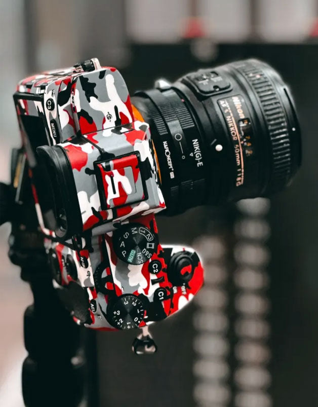 Camera protected and personalized with a Slickwraps skin