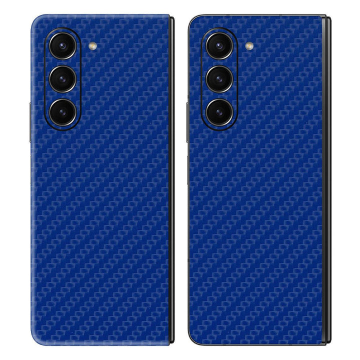 Galaxy Z Fold 5 Carbon Series Blue Skin