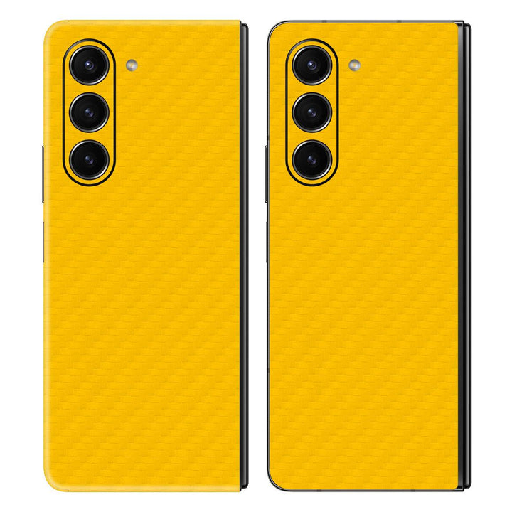 Galaxy Z Fold 5 Carbon Series Yellow Skin