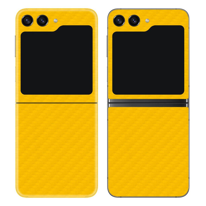 Galaxy Z Flip 5 Carbon Series Yellow Skin