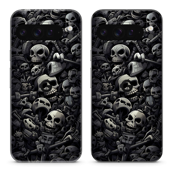 Pixel 10 Pro XL Designer Series Black Skulls Skin