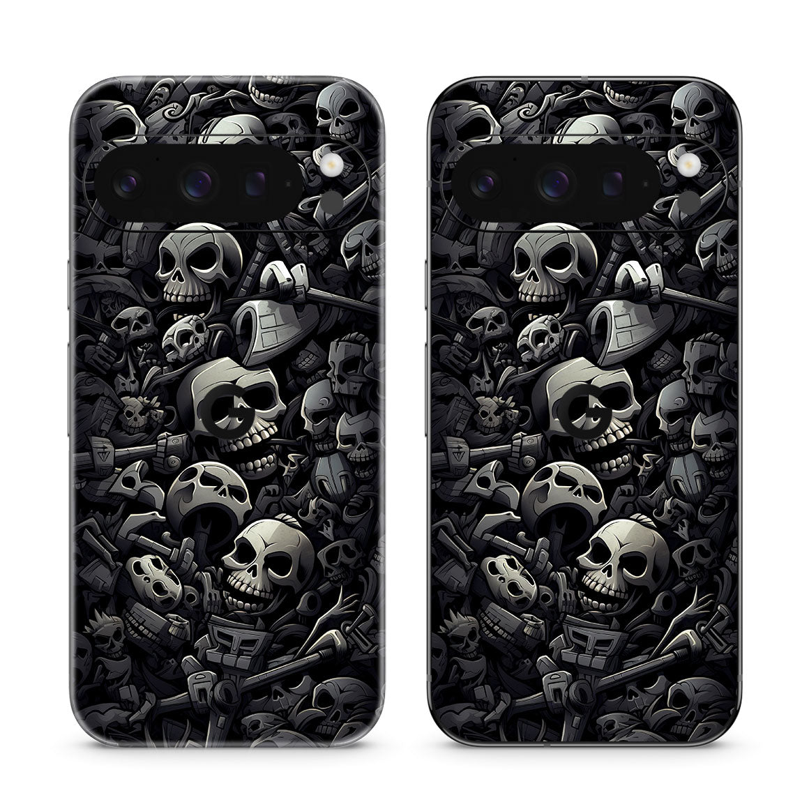 Pixel 10 Pro Designer Series Black Skulls Skin