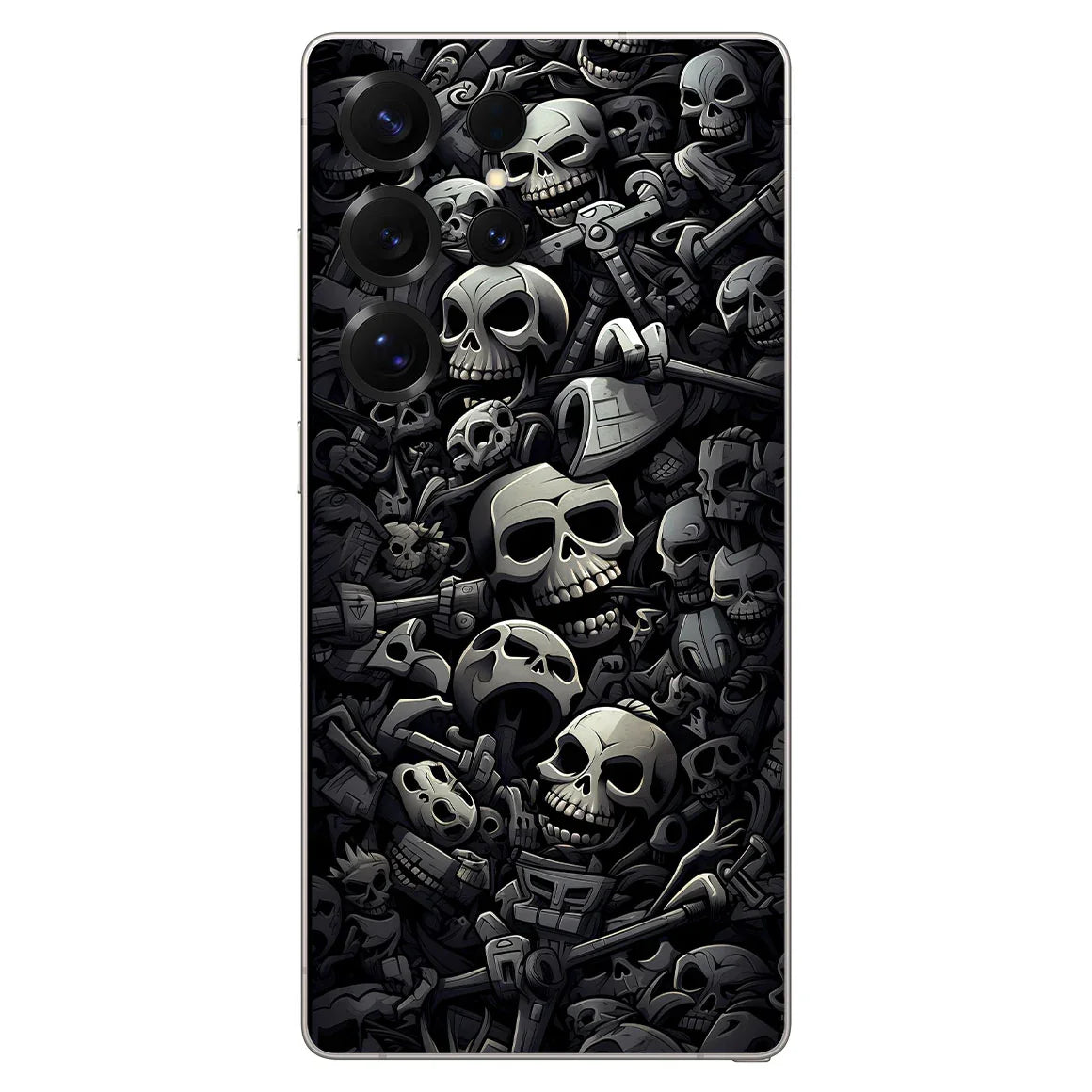 Galaxy S25 Ultra Designer Series Black Skulls Skin