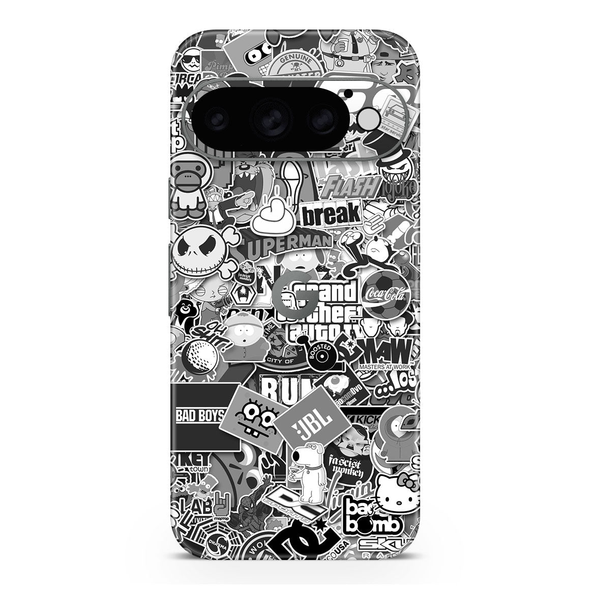 Pixel 11 Pro Designer Series Monochrome StickerBomb Skin