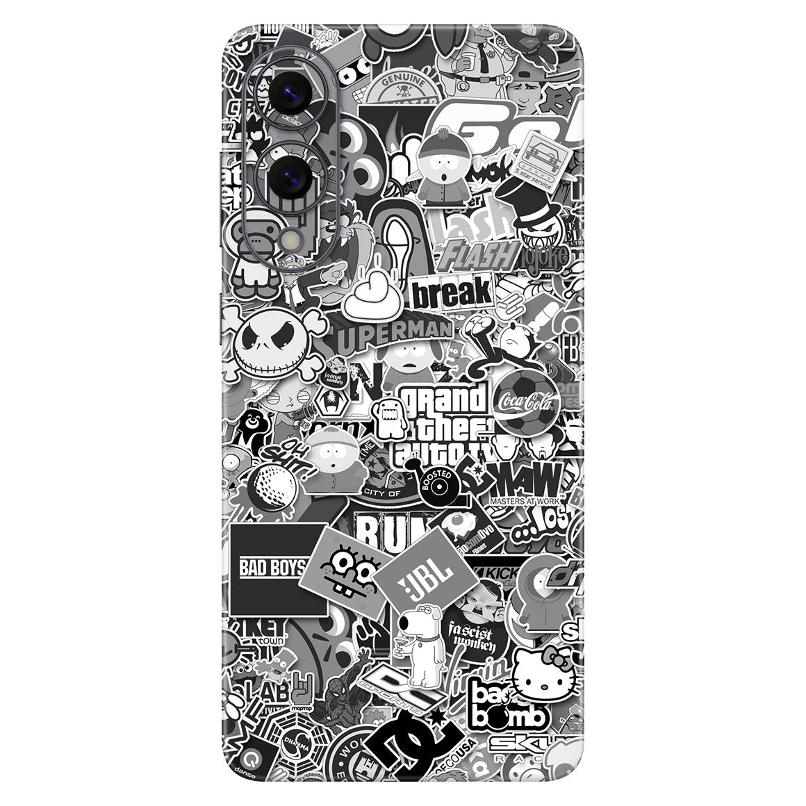 Galaxy S25 Edge Designer Series Monochrome StickerBomb Skin