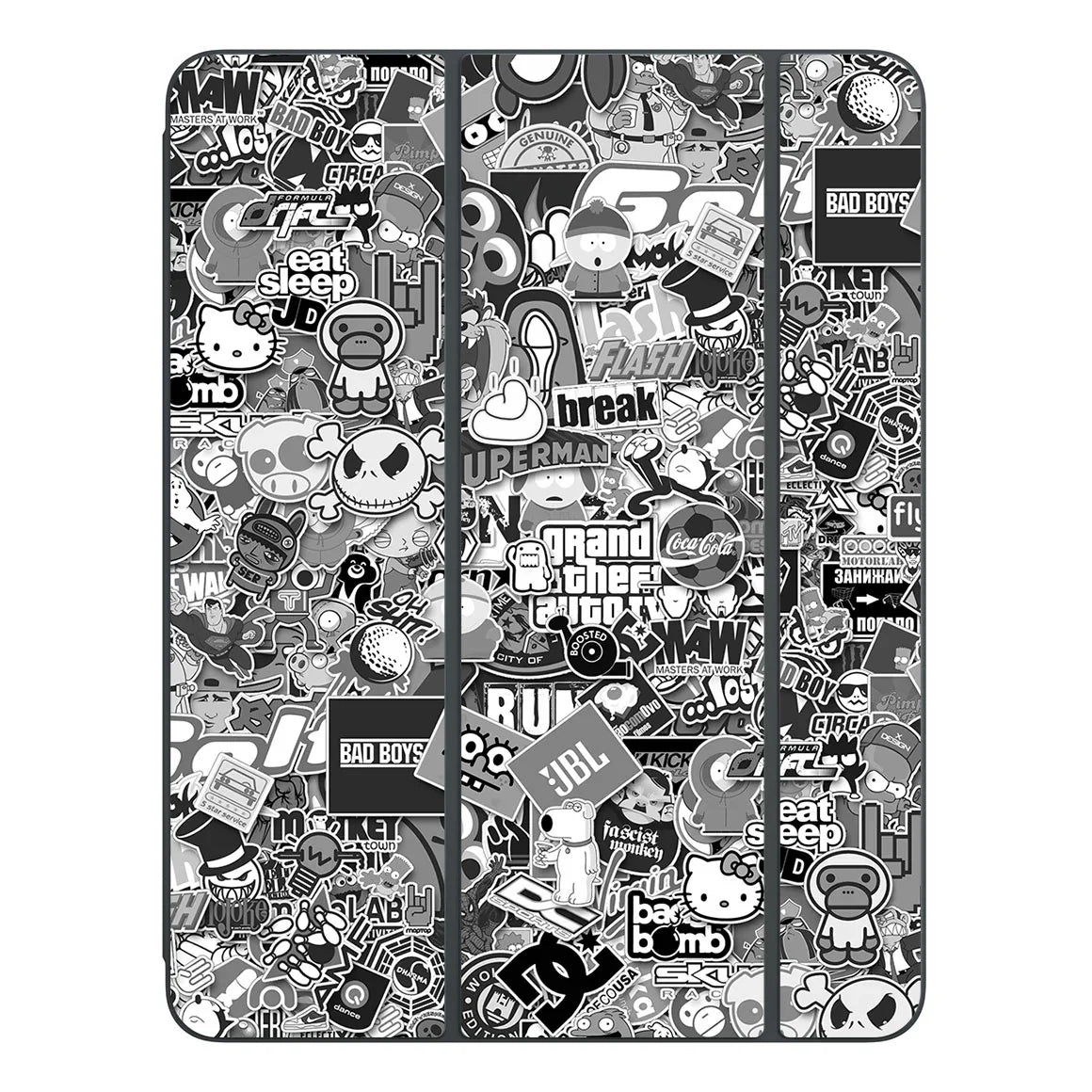 Smart Folio for iPad Pro 13-inch (M4) Designer Series Monochrome StickerBomb Skin