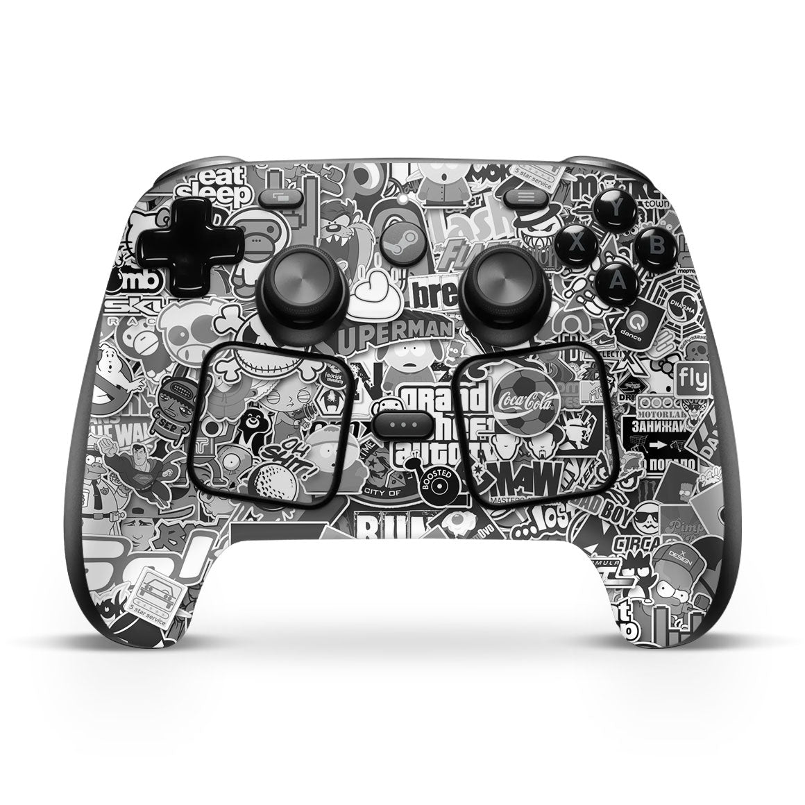 Steam Controller Designer Series Monochrome StickerBomb Skin