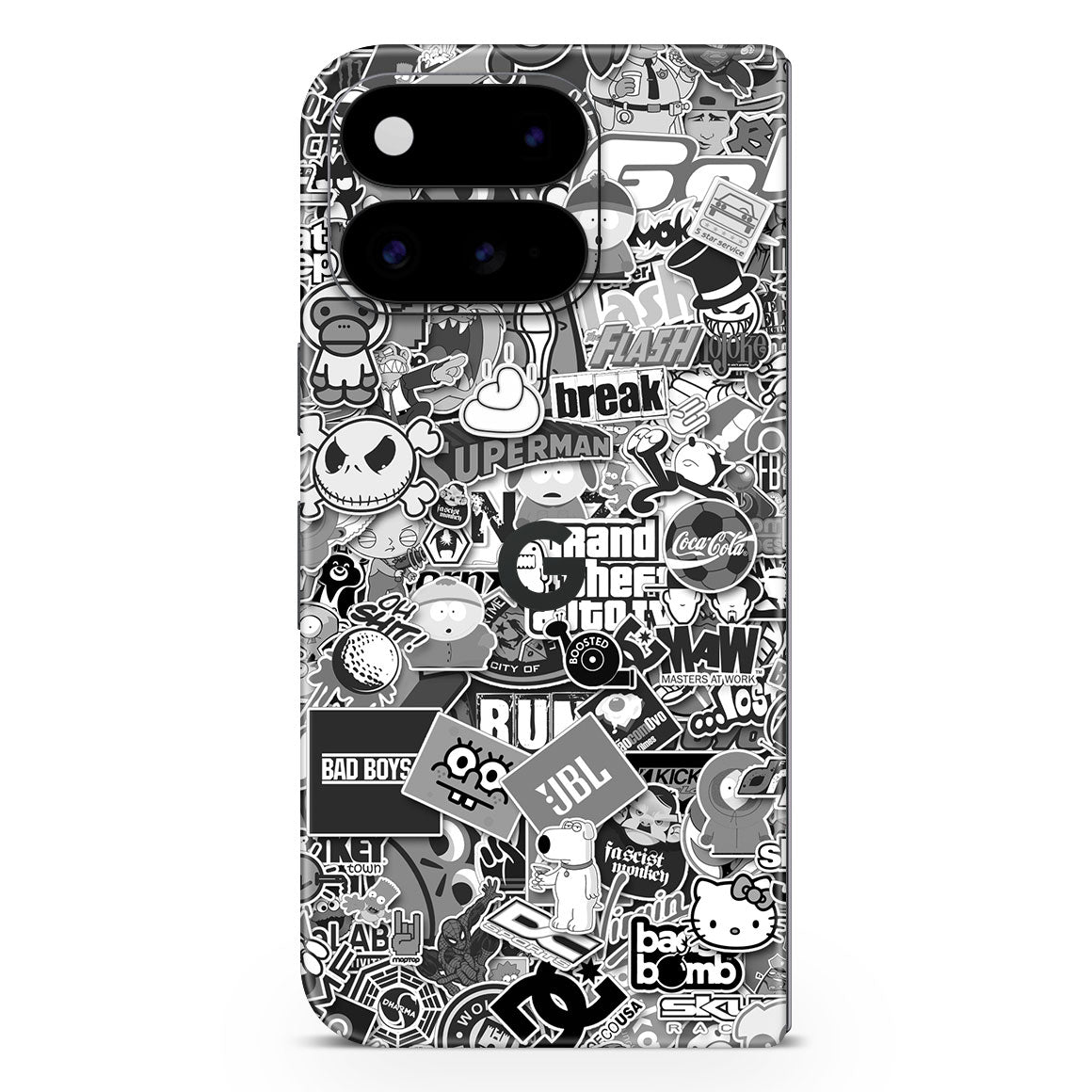 Pixel 11 Pro Fold Designer Series Monochrome StickerBomb Skin