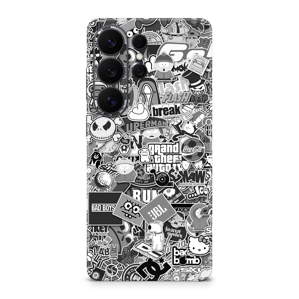 Galaxy S26 Ultra Designer Series Monochrome StickerBomb Skin