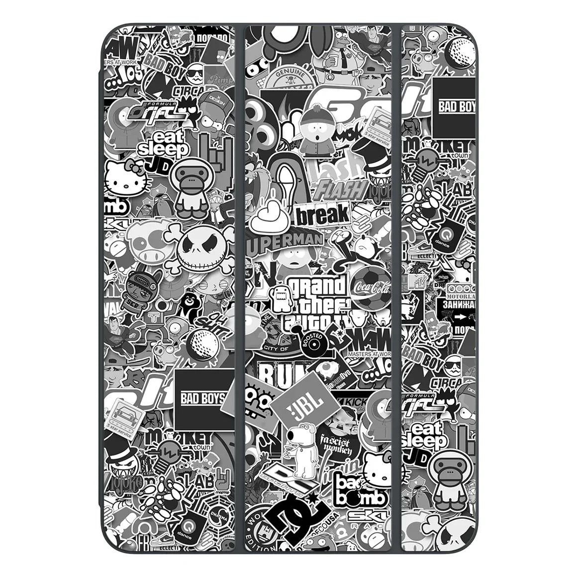 Smart Folio for iPad Pro 11-inch (M4) Designer Series Monochrome StickerBomb Skin