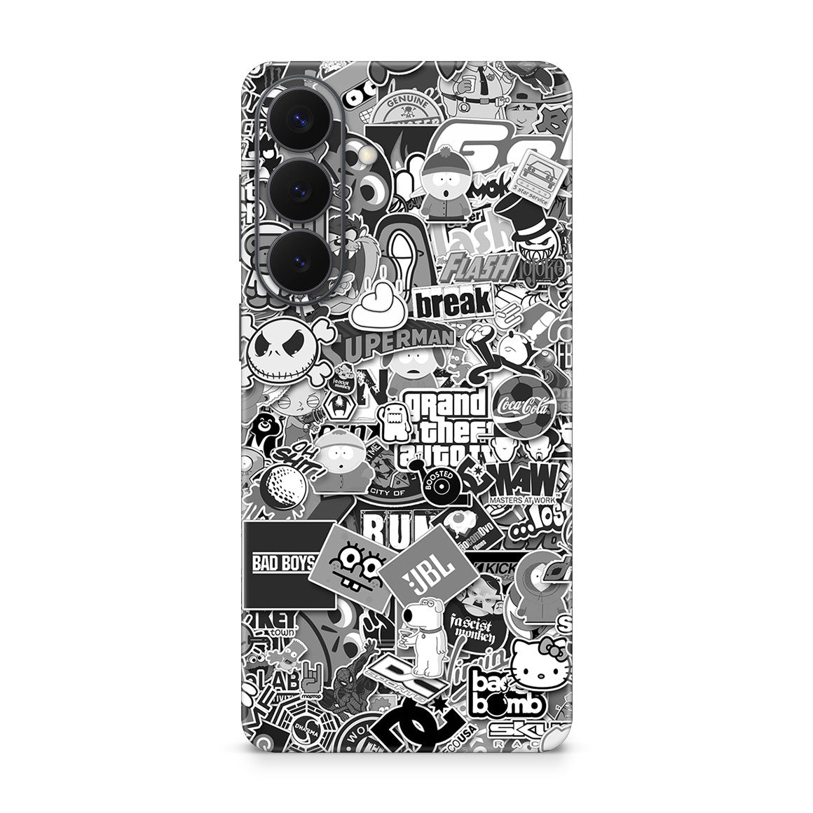 Galaxy S26 Plus Designer Series Monochrome StickerBomb Skin