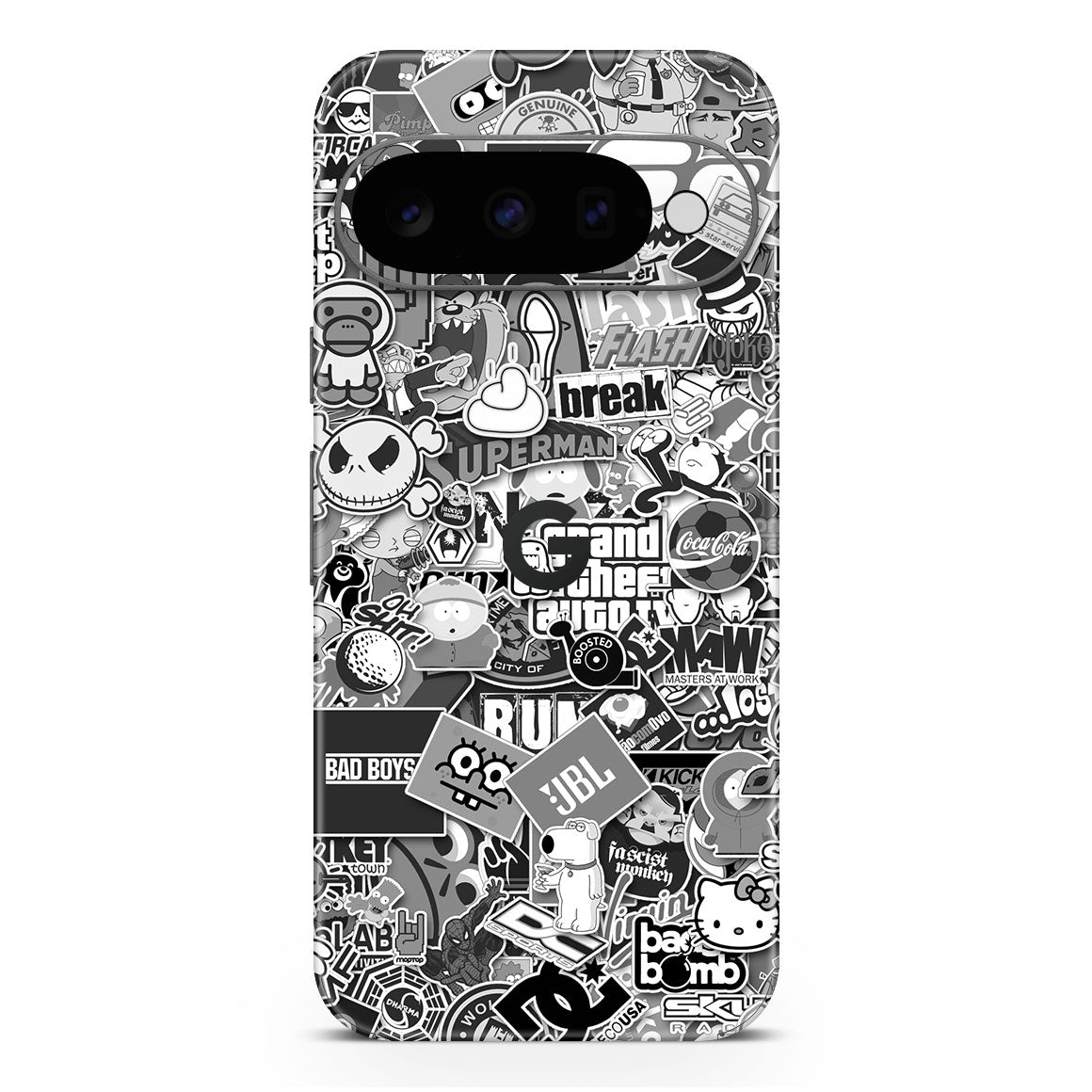 Pixel 11 Designer Series Monochrome StickerBomb Skin