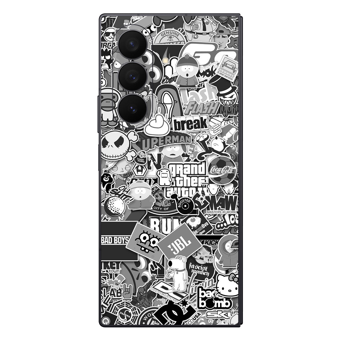 Galaxy Z Fold 7 Designer Series Monochrome StickerBomb Skin