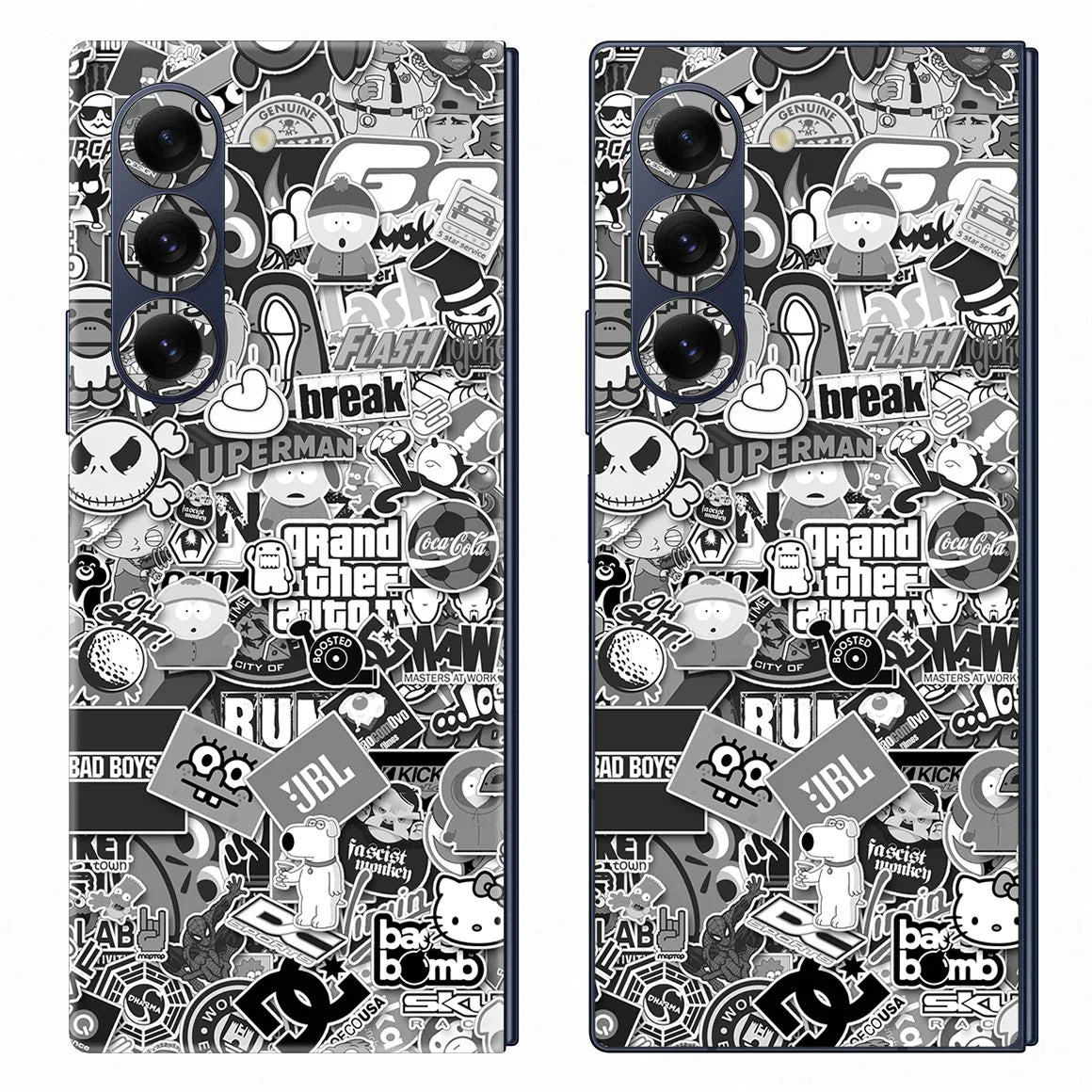 Galaxy Z Fold 6 Designer Series Monochrome StickerBomb Skin