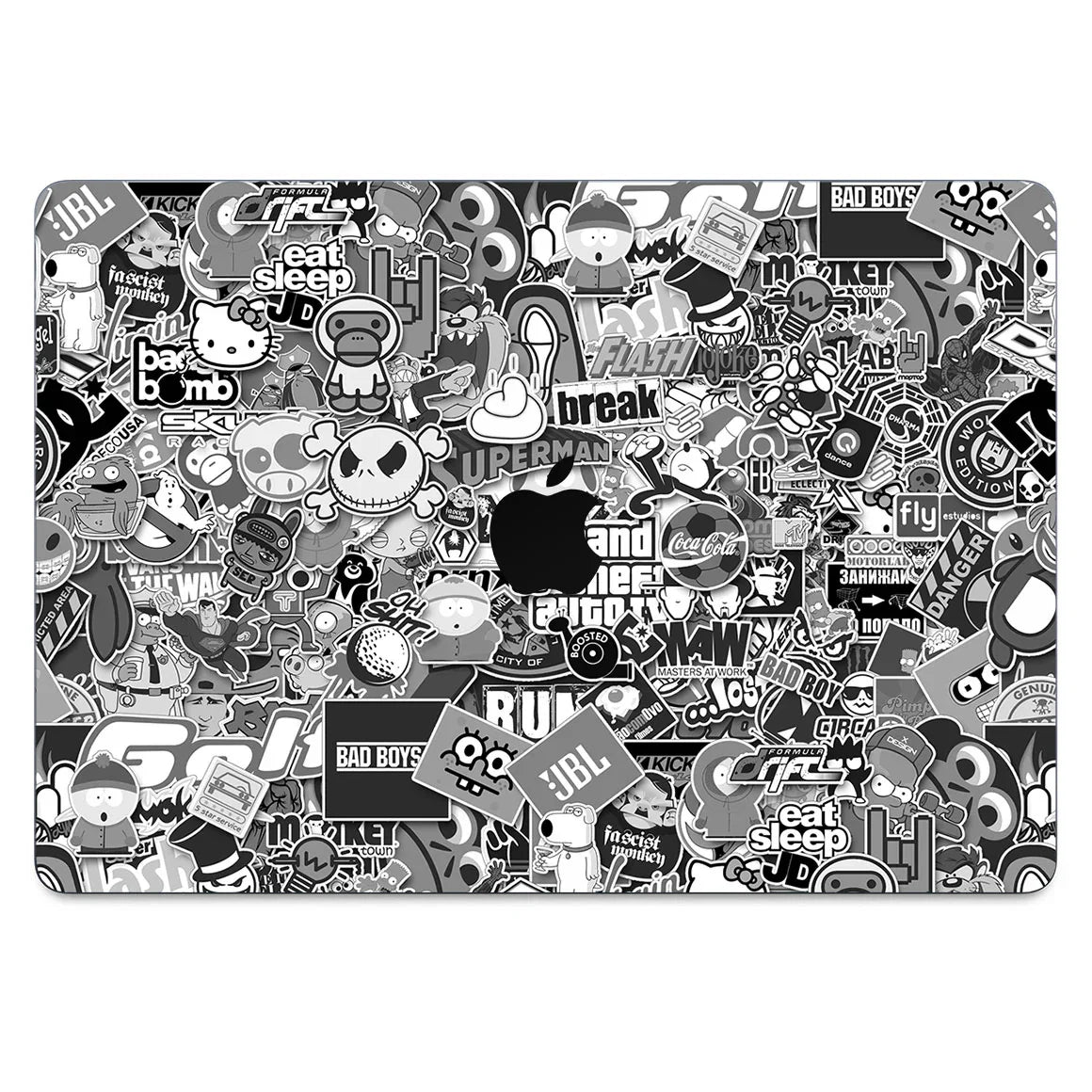MacBook Air 15” (2025 M4) Designer Series Monochrome StickerBomb Skin