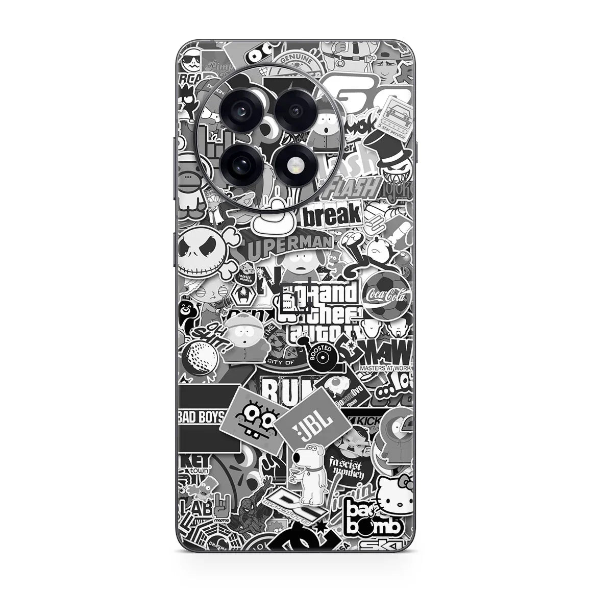 OnePlus 13R Designer Series Monochrome StickerBomb Skin