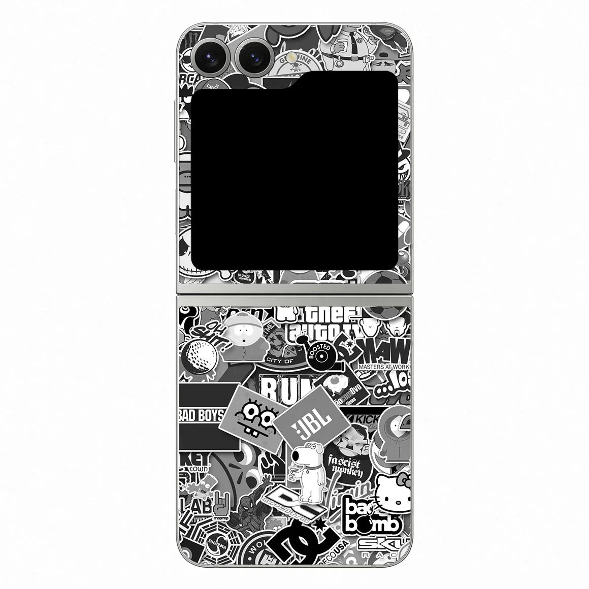 Galaxy Z Flip 6 Designer Series Monochrome StickerBomb Skin