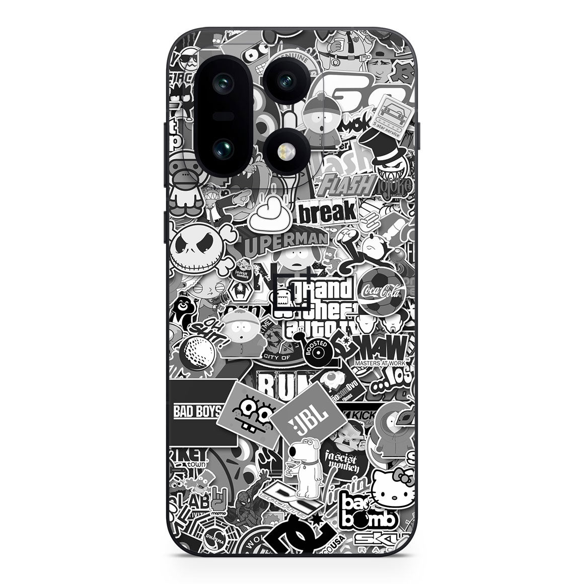 OnePlus 15 Designer Series Monochrome StickerBomb Skin