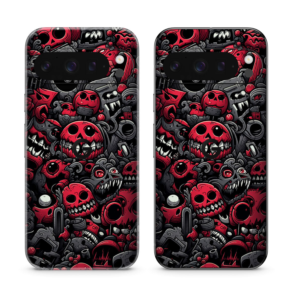 Pixel 10 Pro Designer Series Red Skulls Skin