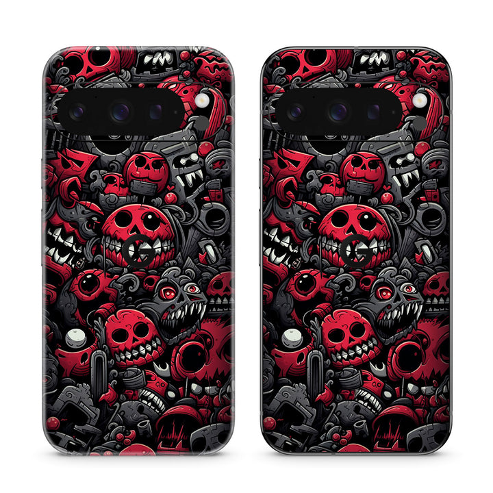 Pixel 10 Pro Designer Series Red Skulls Skin
