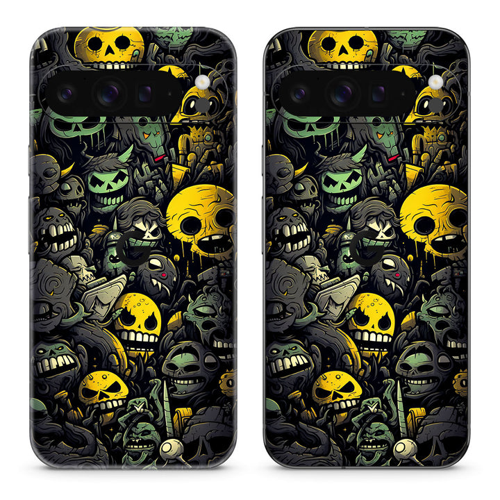 Pixel 10 Pro XL Designer Series Yellow Skulls Skin