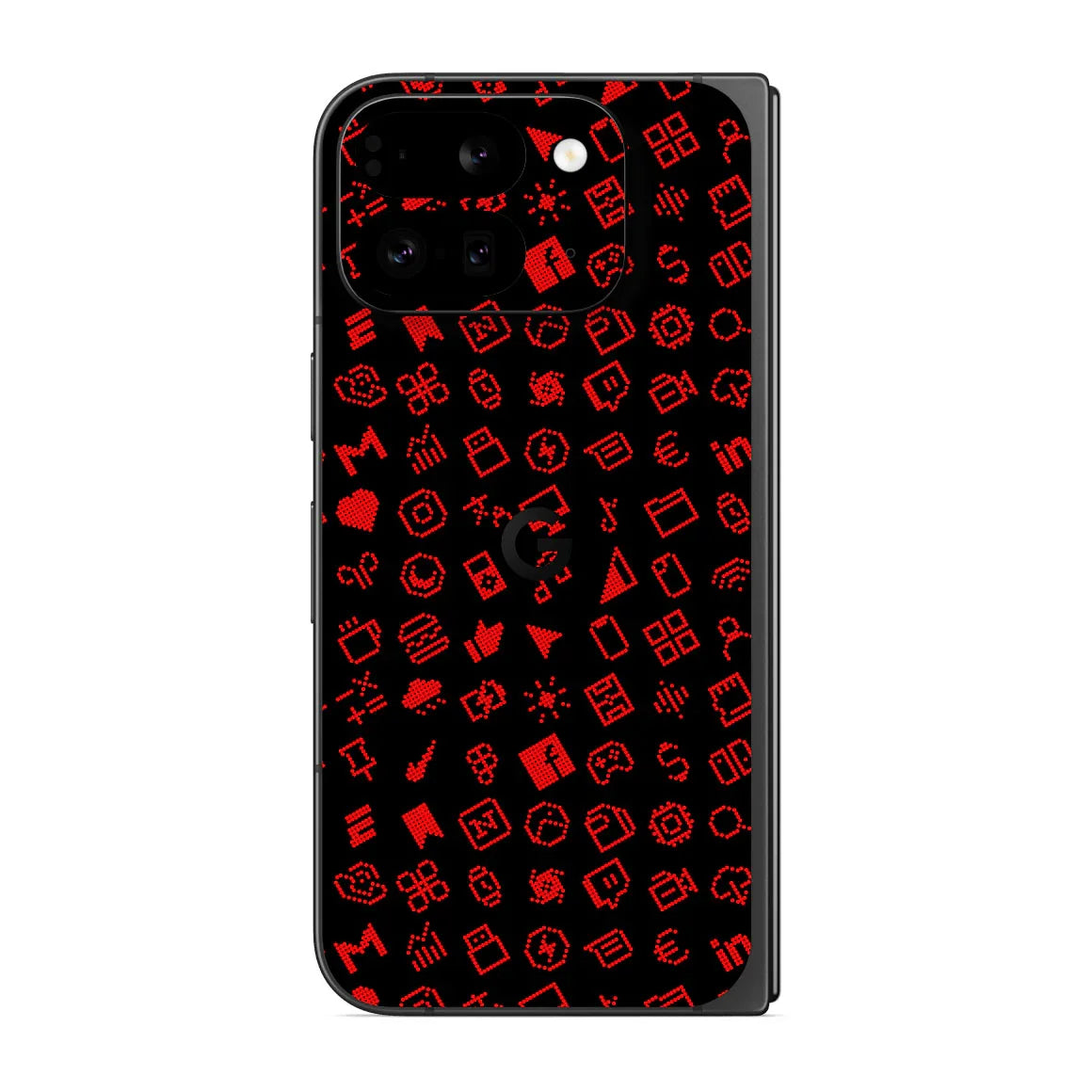 Pixel 9 Pro Fold Everything Series Black Red Skin
