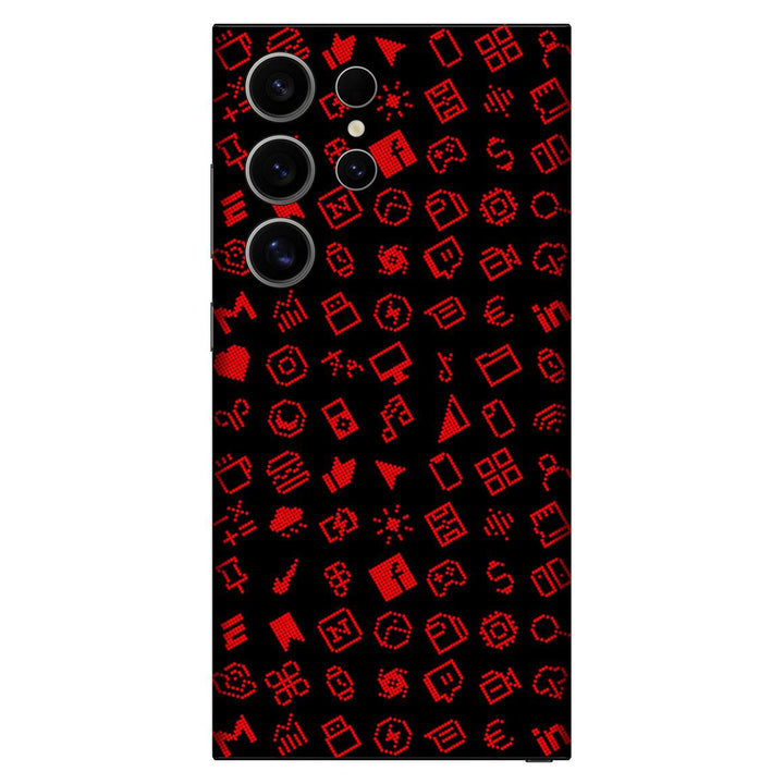Galaxy S24 Ultra Everything Series Black Red Skin